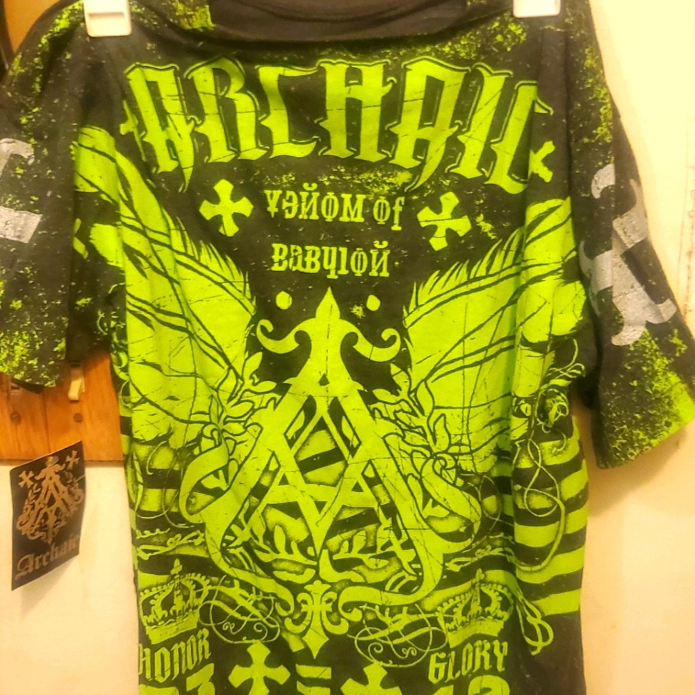 Men's Affliction Archaic drone tattoo biker 👕